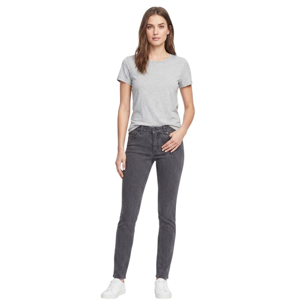 PrAna Gray Chevron Stretch Skinny Jeans Size 4